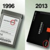 1996年的固态硬盘仅有40MB容量、2013年则进化到960GB。